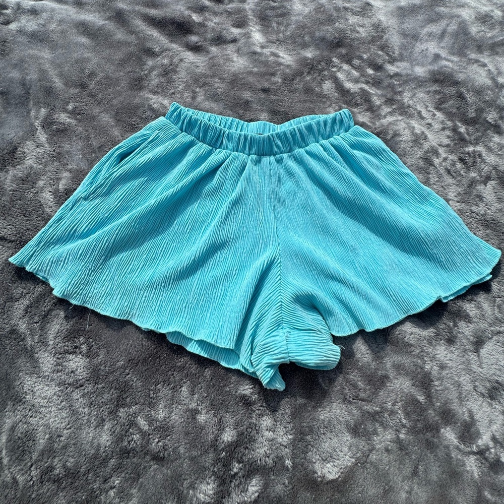 Forever 21 High-Waisted Flowy Shorts - Agua Blue | Medium 🌊✨